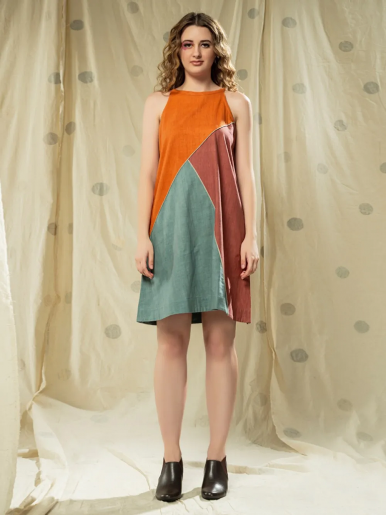 Multicolor Handwoven Cotton Dress